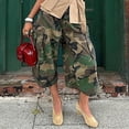 thumbnail image 2 of Women Baggy Cargo Jeans Y2k Camo Long Jorts Wide Leg Cropped Denim Pants Hip Hop Bermuda Jeans Short for Women (Camouflage L), 2 of 4