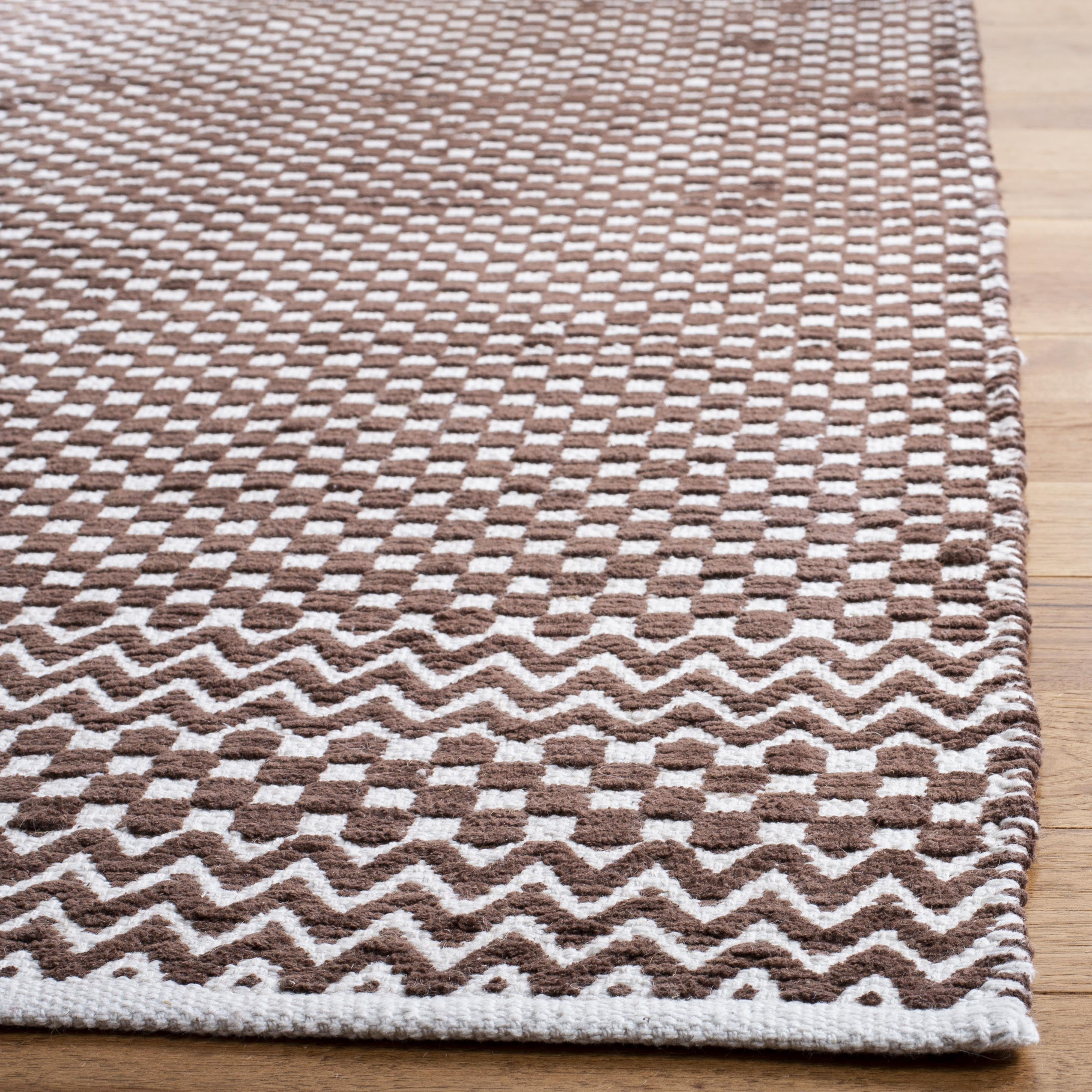 SAFAVIEH Boston Peter Geometric Cotton Area Rug, Brown, 4' x 6'