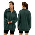 thumbnail image 5 of Amazhiyu Womens Half Zip Pullover Sweatshirts Oversized Long Sleeve Fall Drop Shoulder Sweater with side pockets, 5 of 6