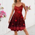 thumbnail image 4 of Valentine's Day Dresses for Women Round Neck Sleeveless Cooktail Summer Vaction Dresses Wine 2XL, 4 of 4