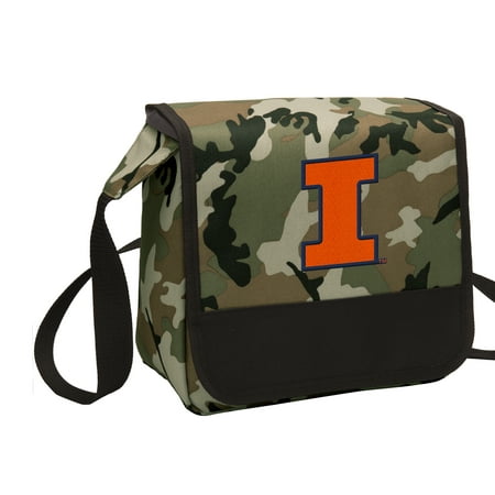 Illini Lunch (CAMO University of Illinois Lunch Bag Stylish OFFICIAL Illini CAMO Lunchbox Cooler for School or Office - Men or)