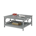 thumbnail image 3 of Pemberly Row Square Coffee Table with Large Surface and Bottom Shelf, Gray, 3 of 6