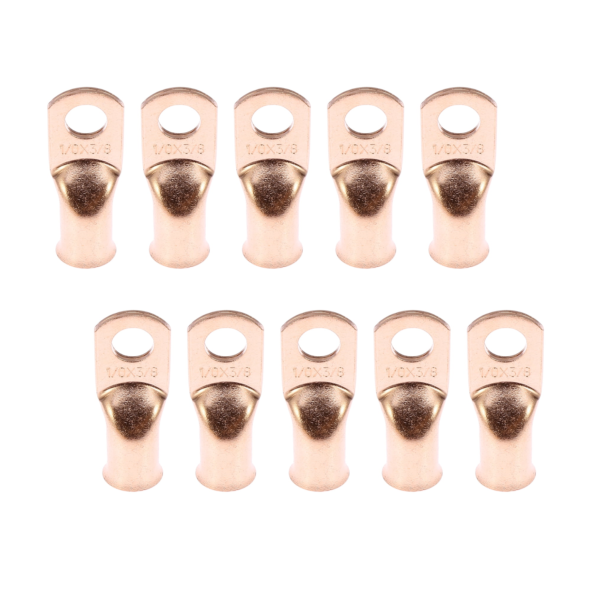 10pcs 1/0 AWG3/8" Car Auto Battery Cable Ends Tubular Ring Terminals Closed End Crimp