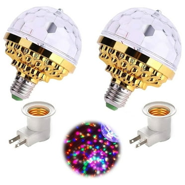 EASTIN 2 Pack Colorful Rotating Magic Ball Light with Sockets, Plug in Disco Ball Light Bulb for Home Room Dance Parties