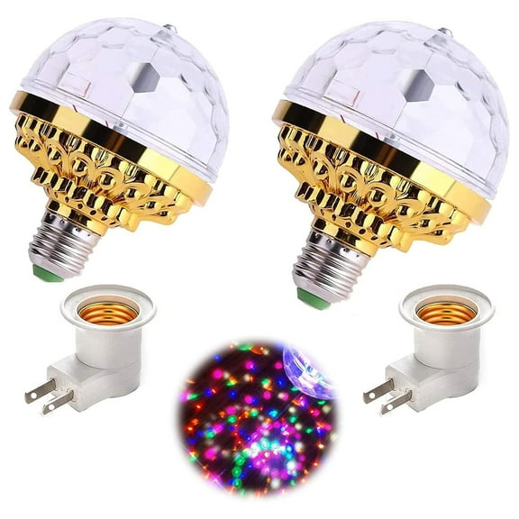 EASTIN 2 Pack Colorful Rotating Magic Ball Light with Sockets, Plug in Disco Ball Light Bulb for Home Room Dance Parties