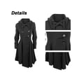 thumbnail image 5 of FASHIONWT Women Irregular Hem X-Long Coat Single Breasted Parka Overcoat, 5 of 7
