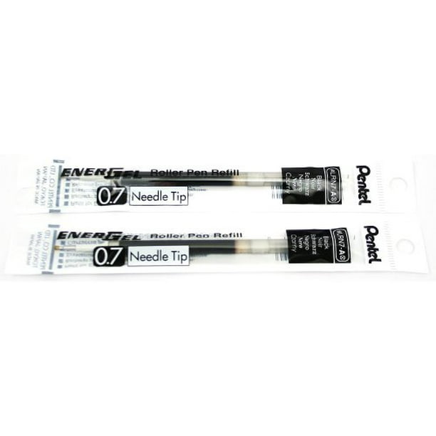 2 Pk Pentel LRN7A EnerGel Refills, 0.7 mm Medium Needle Tip, Black