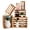 Light color, variant on Studyset Wooden Crates for Display 6 Pack, Rustic Farmhouse Wood Crate with Handle, 6 Pcs Decorative Wood Crates, Stackable Nesting Storage Baskets
