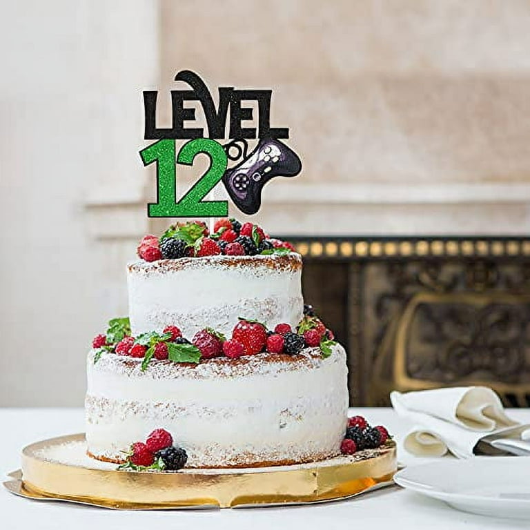 Level 12 Game Birthday Cake Topper - Video Game Boy's 12th Birthday  Level Up