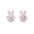 thumbnail image 2 of BemeyourBBs Mama's Bestie Baby Girl Summer Clothes Newborn Baby Girl Mommy's Bestie Outfit Tulip Print Romper Letter Embroidery Square Neck Plaid Flying Sleeve Front Bow Bodysuit Jumpsuit Playsuit, 2 of 9