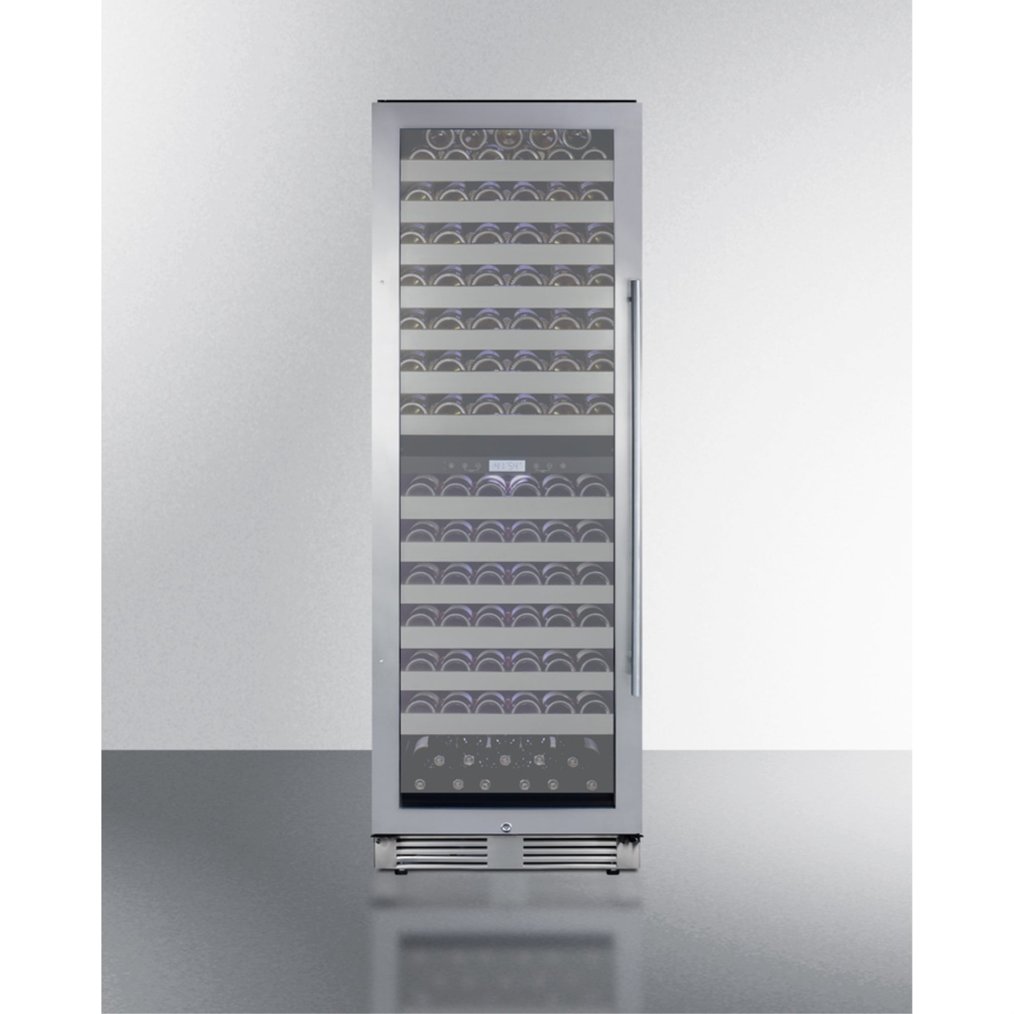 Summit SWCP2163LHD 23.63 in. Wide Left Hinge Glass Door Dual-Zone Wine Cellar - Black