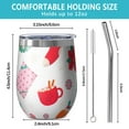 thumbnail image 5 of Christmas 12oz Stainless Steel Insulated Wine Tumbler with Lid and Straw – Double Wall Vacuum Mug for Hot & Cold Drinks, 304 Steel Interior, Sweat-Free Design, 5 of 5