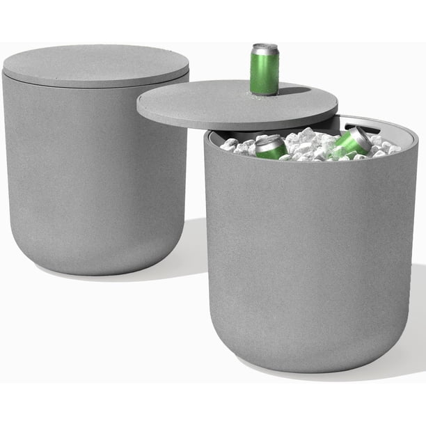 Songqin Kona Cooler Side Table – 2-in-1 Outdoor Patio Side Table w/Cooler | Insulated 40L Capacity | Modern Accent Décor for Hosting, BBQ, Poolside