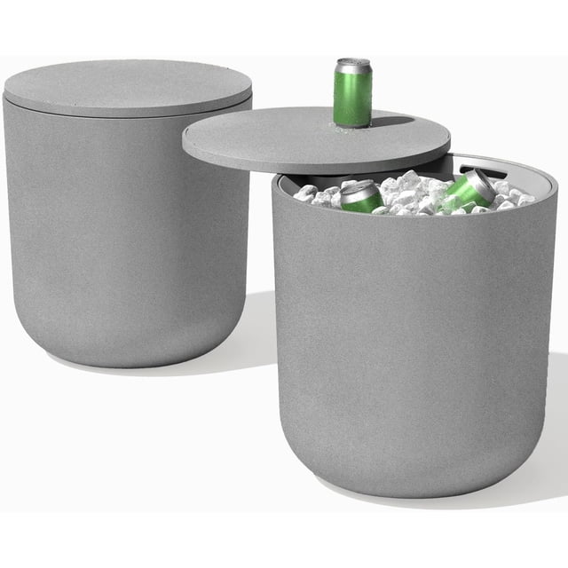 Songqin Kona Cooler Side Table – 2-in-1 Outdoor Patio Side Table w/Cooler | Insulated 40L Capacity | Modern Accent Décor for Hosting, BBQ, Poolside