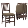 thumbnail image 3 of EOP Folding Dining Chairs Set of 4, Wooden Foldable Dining Room Chairs for Kitchen & Small Spaces, Mid Century Modern Upholstered Kitchen chairs, No Assembly Required, Camel, 3 of 11