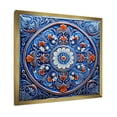 thumbnail image 2 of Designart "Mosaic of Floral Bohemian Blue and Orange Tiles IV" Geometric Framed Wall Art Decor - Bohemian Blue Boho Tiles Entryway Framed Wall Art, 2 of 6