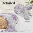 thumbnail image 6 of Purple White Queen Size Pillow Cover, Pillowcase Protectors with Zipper, Breathable Decorative Throw Pillow Case Cover, Abstract Grey Chrysanthemum Flower Floral Pillow Shams for Couch Sofa 20x30Inch, 6 of 8