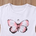 thumbnail image 2 of ITFABS 2 Pcs Tenues d'Été pour Tout-Petits, T-Shirt Butterfly + Jupe Imprimée Complète, 2 of 3