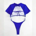 thumbnail image 5 of MDUKONU Women's Plus Size One Piece Swimsuit Spring Break Swimsuit Blue L, 5 of 5