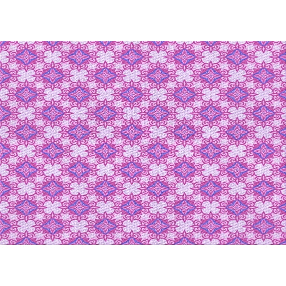 Ahgly Company Machine Washable Indoor Rectangle Transitional Blossom Pink Area Rugs, 7' x 10'