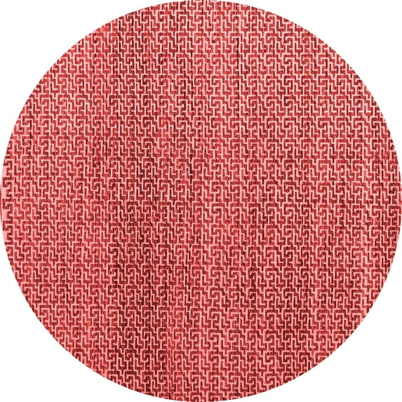 Ahgly Company Indoor Round Abstract Red Modern Area Rugs, 4' Round