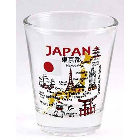 Japan Landmarks and Icons Collage Shot Glass
