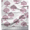 thumbnail image 1 of Soimoi Silk Fabric Tree Block Printed Fabric 1 Yard 42 Inch Wide, 1 of 1