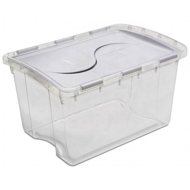 48 Quart Clear Hinged Lid Storage Box Pack of 6