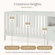 Delta Children Alice 5-in-1 Convertible Crib and Changer - Greenguard Gold Certified, Moonstruck Grey