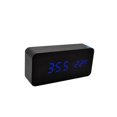 thumbnail image 1 of Pantalla LED de temperatura de tiempo de control de sonido de reloj despertador digital electrónico de madera de bambú inteligente Eigraketly DZ4616-06, 1 of 2