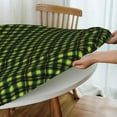 thumbnail image 5 of Round Fitted Tablecloth 52 Inch, Christmas Green Yellow Tartan Plaid Round Fitted Tablecolth Elastic Fitted Tablecloth Waterproof Table Cloths Kitchen Tablecloth for Buffet Table, Parties, Holiday, 5 of 8