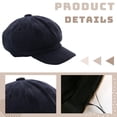 thumbnail image 3 of Gorra de vendedor de periódicos para mujer, boina con visera, suave, de 8 paneles, estilo vintage, gorra octogonal para taxista, para mujeres y niñas, 3 of 5