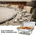 thumbnail image 6 of EVGTTI 4 Pack Chafing Dish for Buffet, 8QT Roll Edge Designed Chafing Dish Buffet Set, Stainless Steel Food Warmer with 1/3 Size Pan for Parties, Church Events, 6 of 6