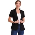 thumbnail image 1 of Chaqueta de traje de oficina con 1 botón y manga corta para mujer Negro S, 1 of 4