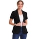 thumbnail image 1 of Chaqueta de traje de oficina con 1 botón y manga corta para mujer Negro S, 1 of 4