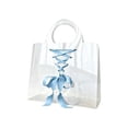 thumbnail image 2 of Doghiosgha Floral Bag Clear Flower Gift Tote Bag with Satin Ribbon Bouquet Wrapping Handbag for Wedding Birthday Party Use, ColorB, 2 of 6