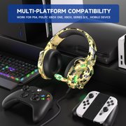 Gaming Headset for PS5/PS4/PC/Mac/Switch/Xbox,Wired Gaming Headphones with Noise-Canceling Mic,7.1 Surround Sound,RGB Lights