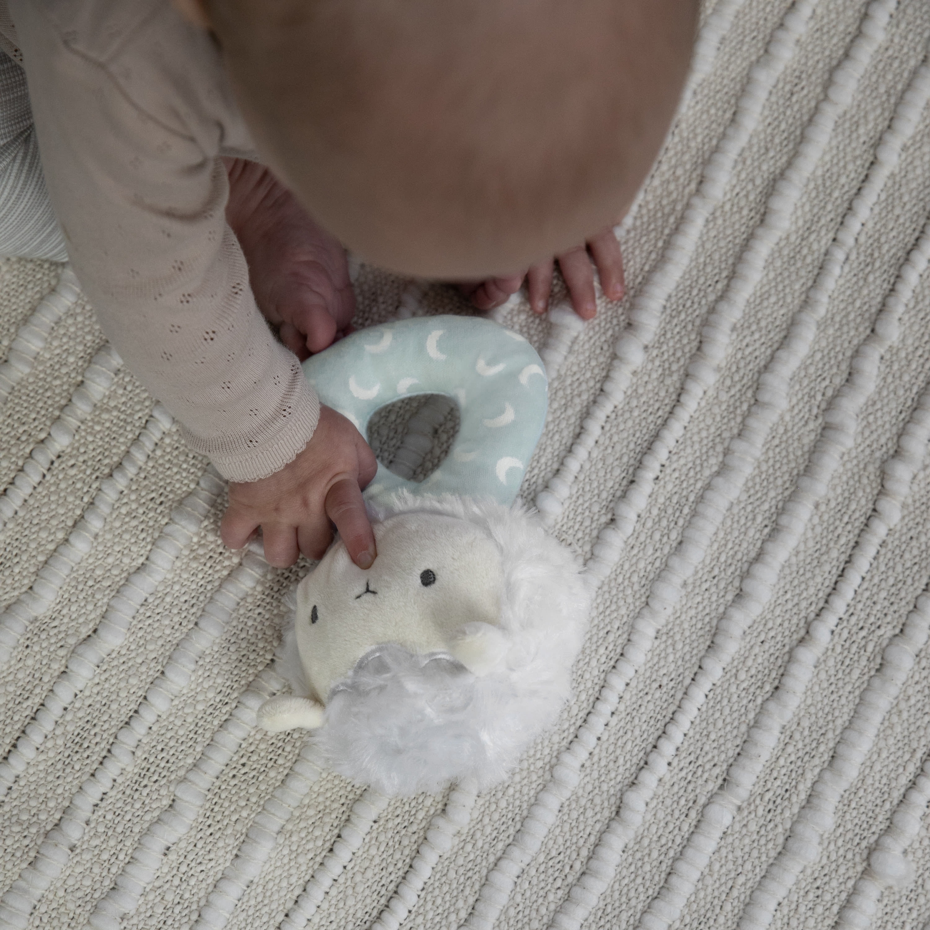 Ingenuity Premium Soft Plush Ring Rattle - Sheppy the Sheep, Ages Newborn +