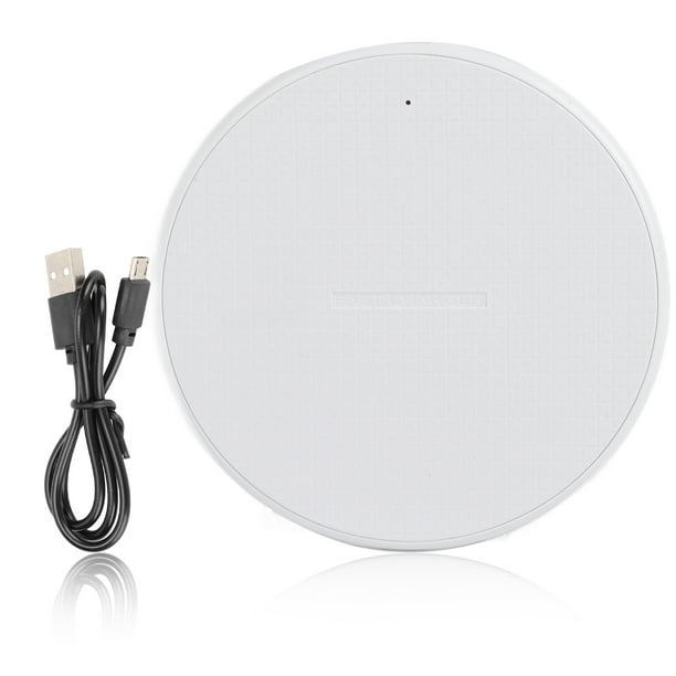 Cargador inalámbrico Carga rápida de 5W Plástico compacto portátil Entrada 5V 2A Salida 5V 1A Cargador de teléfono inalámbrico Blanco