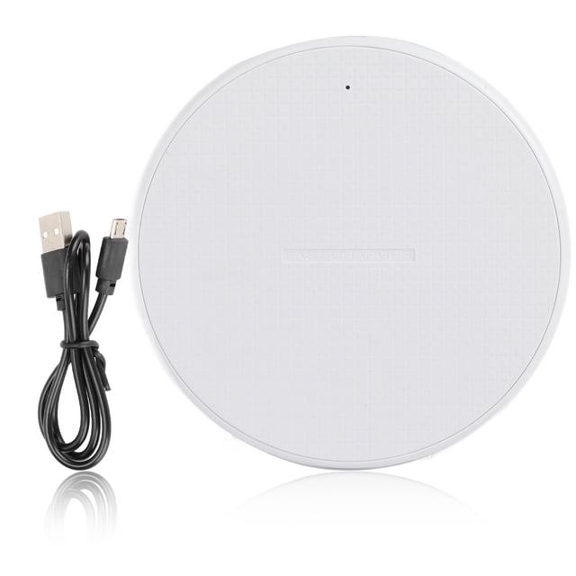 Wireless Charger Fast 5W Power Charging Portable Compact Plastic 5V 2A Input 5V 1A Output Cordless Phone Charger White