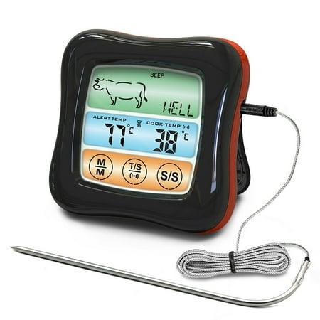 

Kizocay Digital Meat Thermomete for Cooking and Grilling BBQ Food Thermomete Kitchen Timer Grill for Barbecue Oven