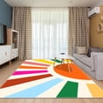 thumbnail image 4 of Large Area Rug ,Washable Rugs Non-Slip Carpet Colorful Sun Accent Rug Soft Low Pile Throw Mat Indoor Low Pile Nursery Rug,M, 4 of 9