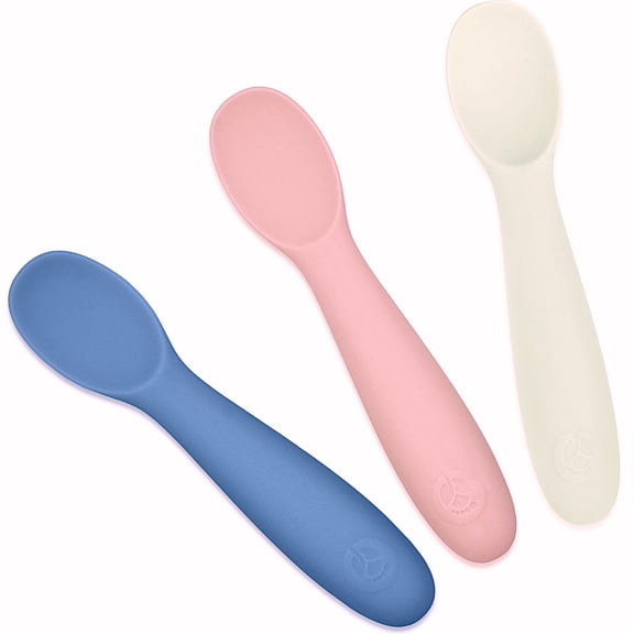 WeeSprout Baby Spoons for Self Feeding, Soft & Durable Silicone for Sensitive Gums & Teeth