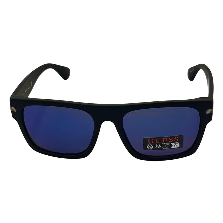 Guess Sunglass Mens Matte Black Rectangle Plastic, Mirror  display picture 3