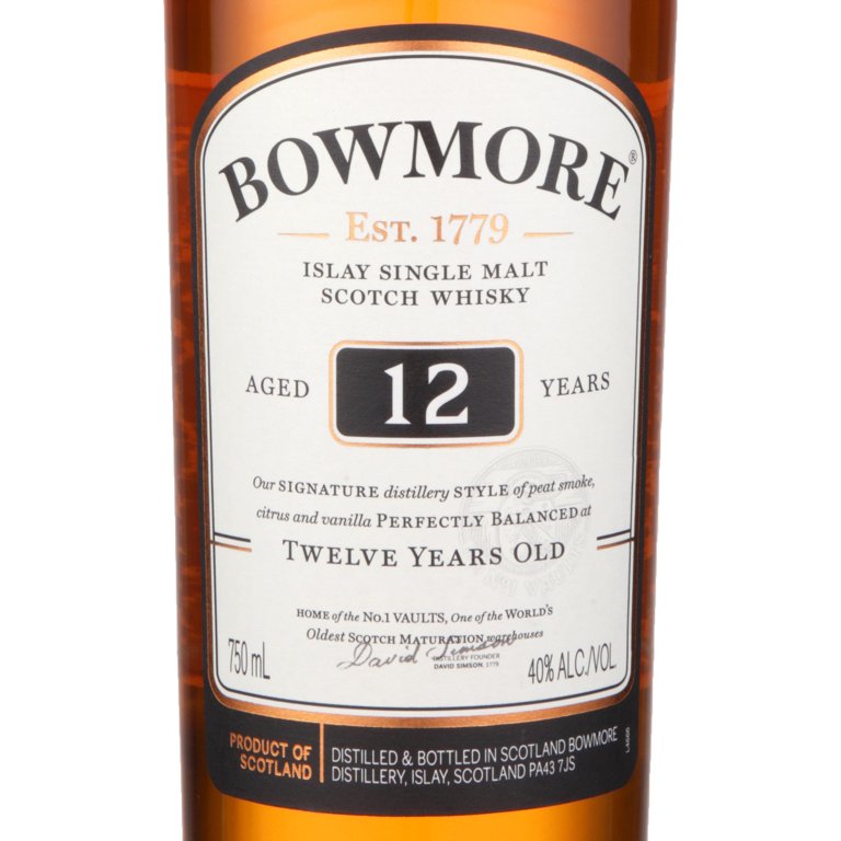 Bowmore Single Malt Scotch Aged 12 YR, 750 ml Bottle, ABV