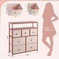 thumbnail image 3 of HYJY Dresser for Bedroom with 7 Drawers, Purple Dressers & Chests of Drawers, Dresser for Clothes Storage with Wooden Top and Metal Frame, Entertainment Center, Pink, 3 of 17