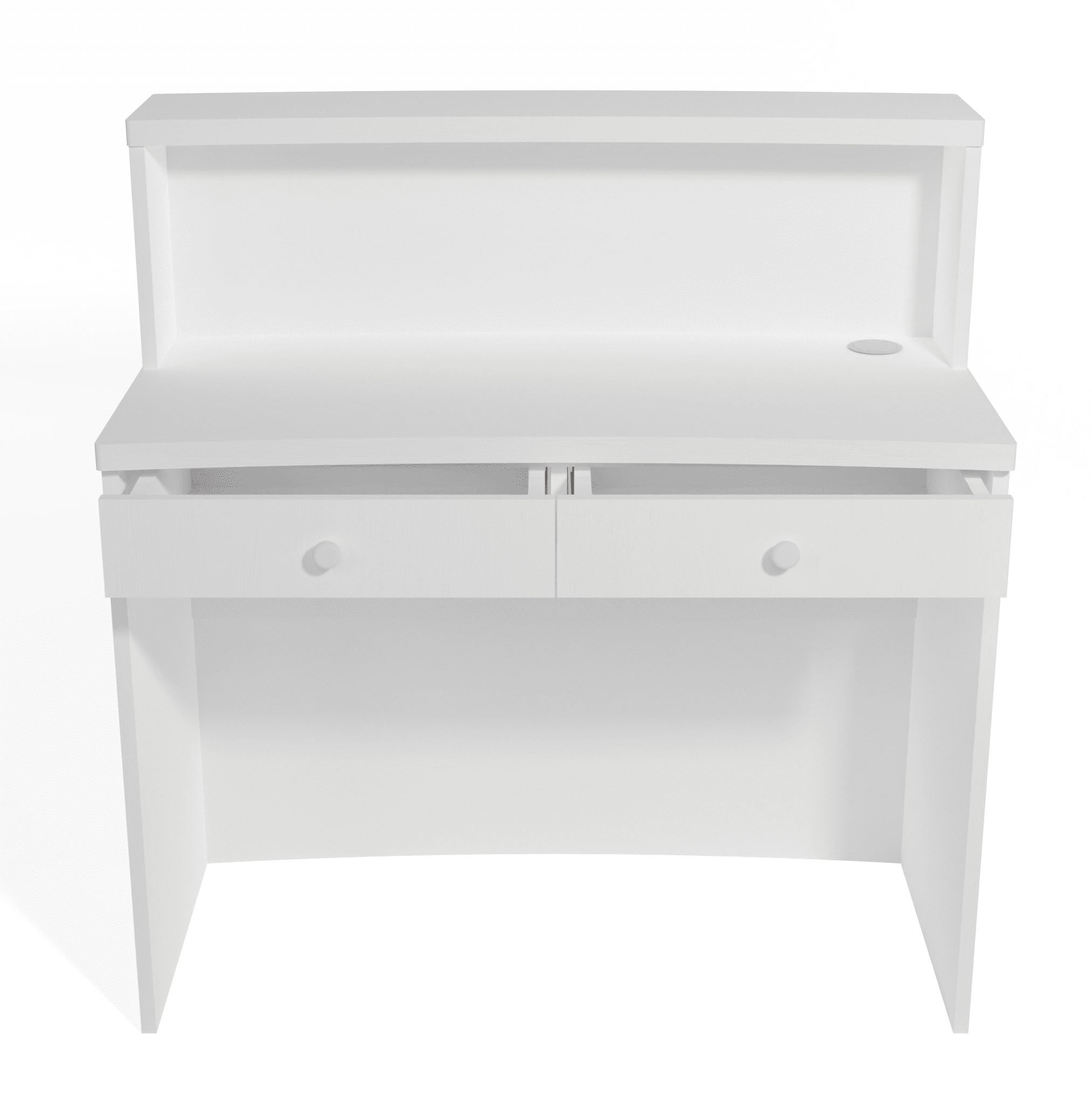 UGOS Mono 40" Modern Reception Desk w/Transaction Counter, Laminate Desktop, Multifunctional Standing Front Desk for Home, Office, Salon, Spas, and Lobby (White)