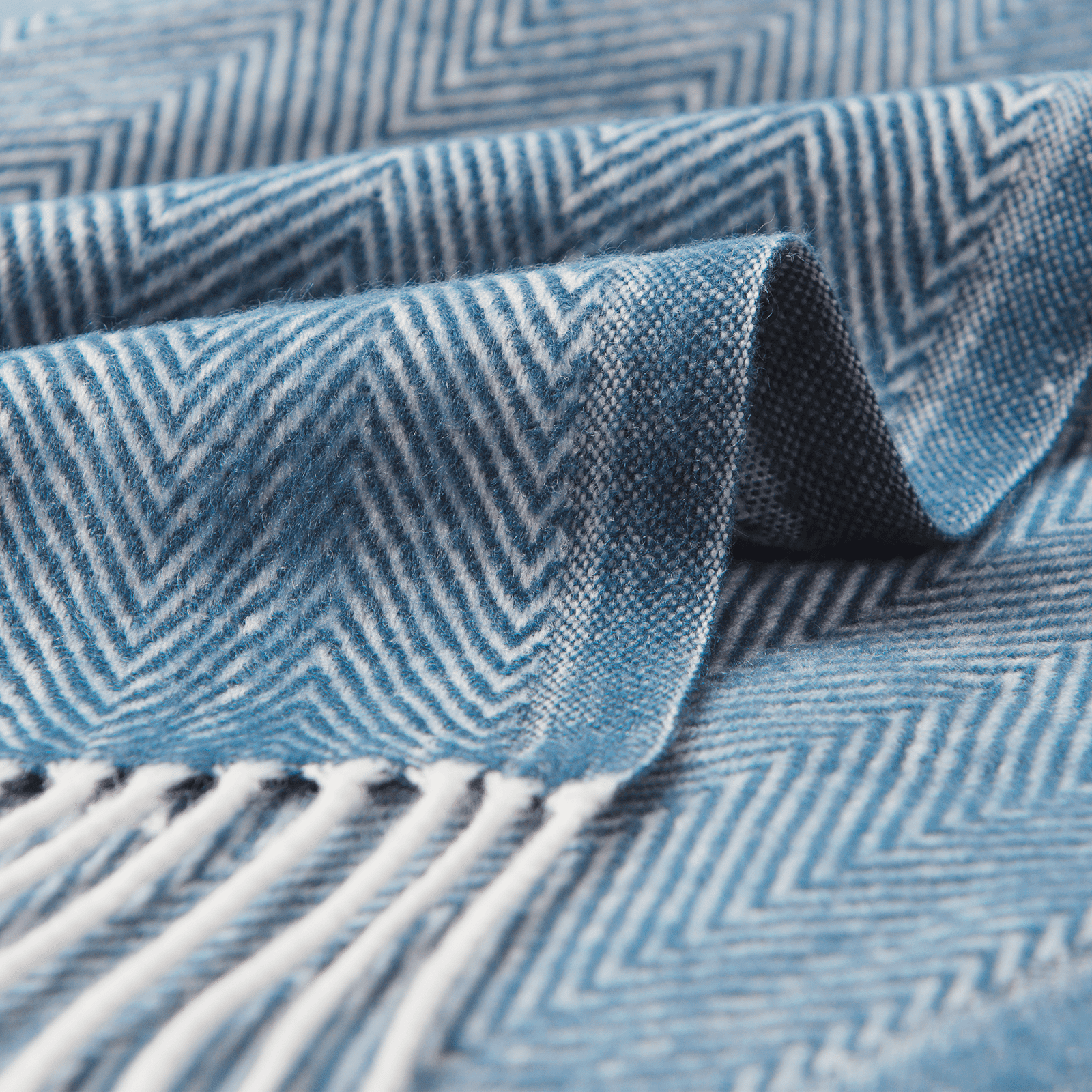 Bourina Herringbone Navy Throw Blanket for Couch, Suitable for Adult, Soft and Lightweight, 50"x 60"