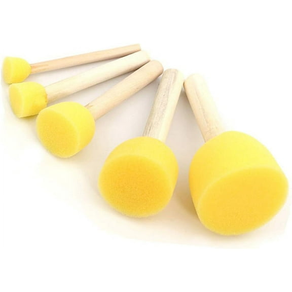 5pcs Practical Assorted Round Paint DIY sponge Assorted sponge Foam Sponge Brush Set Painting Tools for Kids Painting Crafts and DIY