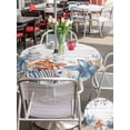 thumbnail image 5 of Outdoor Tablecloths with Umbrella Hole & Zipper, Orange Blue Starfish Coastal Round Tablecloth 54 Inch, Summer Beach Eucalyptus Retro Waterproof Table Cloth, Patio/Pool/Picnic Table Covers, 5 of 8